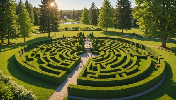 Le labyrinthe géant amuse petits et grands campeurs