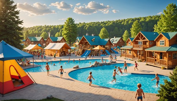 Les loisirs en famille dans un camping avec parc aquatique avec ciela village